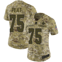 Nike Saints #75 Andrus Peat Camo Women Stitched NFL Limited 2018 Salute to Service Jersey Nike Saints #75 Andrus Peat Camo Women Stitched NFL Limited 2018 Salute to Service Jersey
