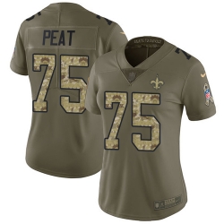 Nike Saints #75 Andrus Peat Olive Camo Womens Stitched NFL Limited 2017 Salute to Service Jersey Nike Saints #75 Andrus Peat Olive Camo Womens Stitched NFL Limited 2017 Salute to Service Jersey