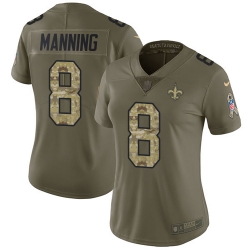 Nike Saints #8 Archie Manning Olive Camo Womens Stitched NFL Limited 2017 Salute to Service Jersey Nike Saints #8 Archie Manning Olive Camo Womens Stitched NFL Limited 2017 Salute to Service Jersey