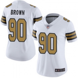 Saints 90 Malcom Brown White Womens Stitched Football Limited Rush Jersey Saints 90 Malcom Brown White Womens Stitched Football Limited Rush Jersey