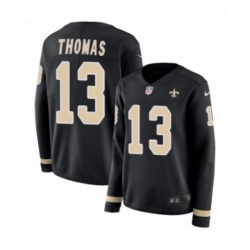 Womens Nike New Orleans Saints 13 Michael Thomas Limited Black Therma Long Sleeve NFL Jersey Womens Nike New Orleans Saints 13 Michael Thomas Limited Black Therma Long Sleeve NFL Jersey