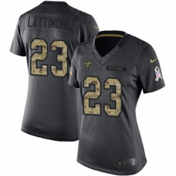 Womens Nike New Orleans Saints 23 Marshon Lattimore Limited Black 2016 Salute to Service NFL Jersey Womens Nike New Orleans Saints 23 Marshon Lattimore Limited Black 2016 Salute to Service NFL Jersey
