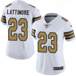 Womens Nike New Orleans Saints 23 Marshon Lattimore Limited White Rush Vapor Untouchable NFL Jersey Womens Nike New Orleans Saints 23 Marshon Lattimore Limited White Rush Vapor Untouchable NFL Jersey