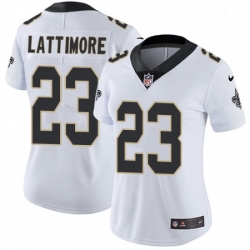 Womens Nike New Orleans Saints 23 Marshon Lattimore White Vapor Untouchable Elite Player NFL Jersey Womens Nike New Orleans Saints 23 Marshon Lattimore White Vapor Untouchable Elite Player NFL Jersey