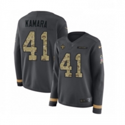 Womens Nike New Orleans Saints 41 Alvin Kamara Limited Black Salute to Service Therma Long Sleeve NFL Jersey Womens Nike New Orleans Saints 41 Alvin Kamara Limited Black Salute to Service Therma Long Sleeve NFL Jersey