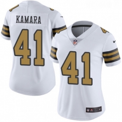 Womens Nike New Orleans Saints 41 Alvin Kamara Limited White Rush Vapor Untouchable NFL Jersey Womens Nike New Orleans Saints 41 Alvin Kamara Limited White Rush Vapor Untouchable NFL Jersey