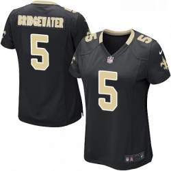 Womens Nike New Orleans Saints 5 Teddy Bridgewater Game Black Team Color NFL Jersey Womens Nike New Orleans Saints 5 Teddy Bridgewater Game Black Team Color NFL Jersey