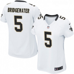 Womens Nike New Orleans Saints 5 Teddy Bridgewater Game White NFL Jersey Womens Nike New Orleans Saints 5 Teddy Bridgewater Game White NFL Jersey