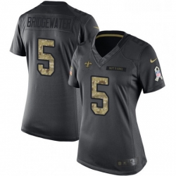 Womens Nike New Orleans Saints 5 Teddy Bridgewater Limited Black 2016 Salute to Service NFL Jersey Womens Nike New Orleans Saints 5 Teddy Bridgewater Limited Black 2016 Salute to Service NFL Jersey