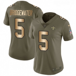 Womens Nike New Orleans Saints 5 Teddy Bridgewater Limited Olive Gold 2017 Salute to Service NFL Jersey Womens Nike New Orleans Saints 5 Teddy Bridgewater Limited Olive Gold 2017 Salute to Service NFL Jersey