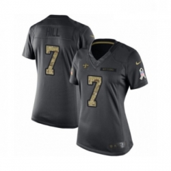 Womens Nike New Orleans Saints 7 Taysom Hill Limited Black 2016 Salute to Service NFL Jersey Womens Nike New Orleans Saints 7 Taysom Hill Limited Black 2016 Salute to Service NFL Jersey
