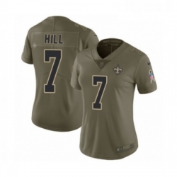Womens Nike New Orleans Saints 7 Taysom Hill Limited Olive 2017 Salute to Service NFL Jersey Womens Nike New Orleans Saints 7 Taysom Hill Limited Olive 2017 Salute to Service NFL Jersey