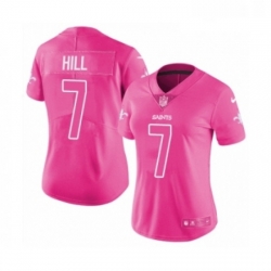 Womens Nike New Orleans Saints 7 Taysom Hill Limited Pink Rush Fashion NFL Jersey Womens Nike New Orleans Saints 7 Taysom Hill Limited Pink Rush Fashion NFL Jersey
