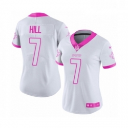 Womens Nike New Orleans Saints 7 Taysom Hill Limited White Pink Rush Fashion NFL Jersey Womens Nike New Orleans Saints 7 Taysom Hill Limited White Pink Rush Fashion NFL Jersey