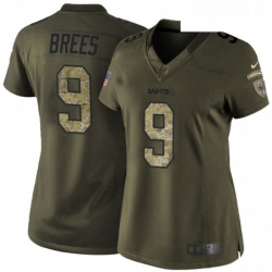 Womens Nike New Orleans Saints 9 Drew Brees Elite Green Salute to Service NFL Jersey Womens Nike New Orleans Saints 9 Drew Brees Elite Green Salute to Service NFL Jersey