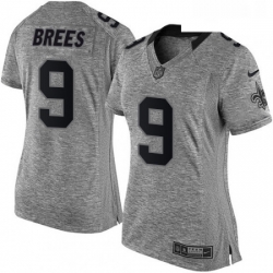 Womens Nike New Orleans Saints 9 Drew Brees Limited Gray Gridiron NFL Jersey Womens Nike New Orleans Saints 9 Drew Brees Limited Gray Gridiron NFL Jersey
