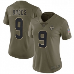 Womens Nike New Orleans Saints 9 Drew Brees Limited Olive 2017 Salute to Service NFL Jersey Womens Nike New Orleans Saints 9 Drew Brees Limited Olive 2017 Salute to Service NFL Jersey
