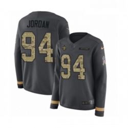 Womens Nike New Orleans Saints 94 Cameron Jordan Limited Black Salute to Service Therma Long Sleeve NFL Jersey Womens Nike New Orleans Saints 94 Cameron Jordan Limited Black Salute to Service Therma Long Sleeve NFL Jersey