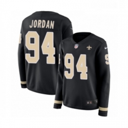 Womens Nike New Orleans Saints 94 Cameron Jordan Limited Black Therma Long Sleeve NFL Jersey Womens Nike New Orleans Saints 94 Cameron Jordan Limited Black Therma Long Sleeve NFL Jersey