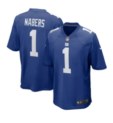 Men New York Giants 1 Malik Nabers Blue 2024 F U S E Blue Limited Stitched Jersey