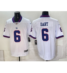 Men New York Giants 6 Jaxson Dart White Vapor Untouchable Limited Stitched Jersey Men New York Giants 6 Jaxson Dart White Vapor Untouchable Limited Stitched Jersey