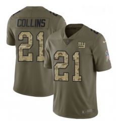 Mens Nike New York Giants 21 Landon Collins Limited OliveCamo 2017 Salute to Service NFL Jersey