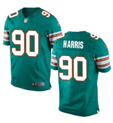 Nike Dolphins #90 Charles Harris Aqua Green Alternate Mens Stitched NFL Elite Jersey