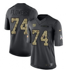 Nike Giants #74 Ereck Flowers Black Mens Stitched NFL Limited 2016 Salute to Service Jersey