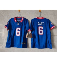 Youth New York Giants 6 Jaxson Dart Blue 2025 Draft F U S E  Throwback Untouchable Limited Stitched Jersey Youth New York Giants 6 Jaxson Dart Blue 2025 Draft F U S E  Throwback Untouchable Limited Stitched Jersey