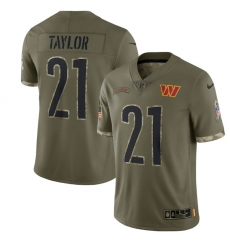 Men Washington Commanders 21 Sean Taylor Olive 2022 Salute To Service Limited Stitched Jersey