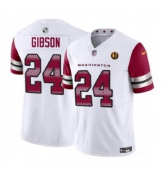 Men Washington Commanders 24 Antonio Gibson White 2023 F U S E  With John Madden Patch Vapor Limited Stitched Football Jersey