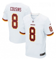 Mens Nike Washington Redskins 8 Kirk Cousins Elite White NFL Jersey