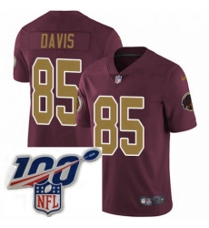 Mens Nike Washington Redskins 85 Vernon Davis Burgundy RedGold Number Alternate 80TH Anniversary Vapor Untouchable Limited Stitched 100th anniversary Neck 