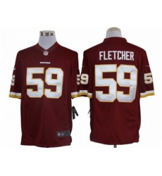 Nike NFL Washington Redskins #59 London Fletcher Red Jerseys(Limited)