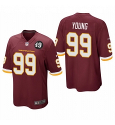 Washington Redskins 99 Chase Young Men Nike Burgundy Bobby Mitchell Uniform Patch NFL Game Jersey