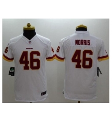 Youth Nike Washington Redskins #46 Alfred Morris White Stitched NFL Limited Jersey