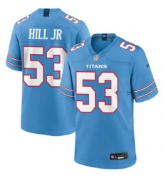 Men Tennessee Titans 53 Anthony Hill Jr Light Blue 2026 F U S E Vapor Limited Stitched Football Jersey Men Tennessee Titans 53 Anthony Hill Jr Light Blue 2026 F U S E Vapor Limited Stitched Football Jersey