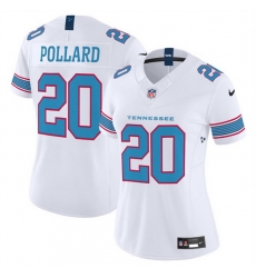 Women Tennessee Titans 20 Tony Pollard White 2026 F U S E Vapor Limited Stitched Football Jersey Women Tennessee Titans 20 Tony Pollard White 2026 F U S E Vapor Limited Stitched Football Jersey
