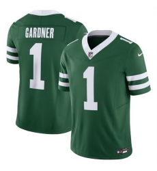 Men New York Jets 1 Ahmad Sauce Gardner Green 2024 F U S E  Vapor Limited Stitched Jersey