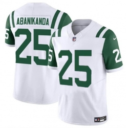 Men New York Jets 25 Israel Abanikanda White Classic Alternate Vapor F U S E  Limited Stitched Football Jersey