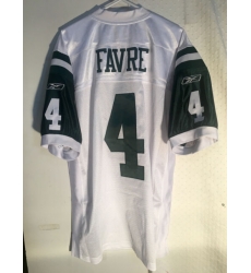 Men New York Jets #4 Brett Favre White Reebok Stitched Jersey