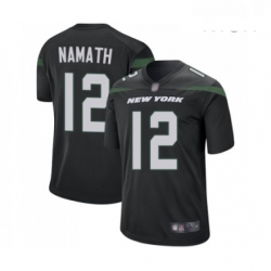 Mens New York Jets 12 Joe Namath Game Black Alternate Football Jersey Mens New York Jets 12 Joe Namath Game Black Alternate Football Jersey