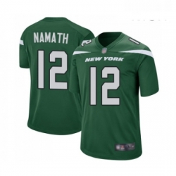 Mens New York Jets 12 Joe Namath Game Green Team Color Football Jersey Mens New York Jets 12 Joe Namath Game Green Team Color Football Jersey