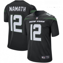 Mens New York Jets Joe 12 Namath Nike Retired Player Game Jersey Black Mens New York Jets Joe 12 Namath Nike Retired Player Game Jersey Black