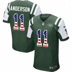 Mens Nike New York Jets 11 Robby Anderson Elite Green Home USA Flag Fashion NFL Jersey Mens Nike New York Jets 11 Robby Anderson Elite Green Home USA Flag Fashion NFL Jersey