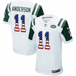Mens Nike New York Jets 11 Robby Anderson Elite White Road USA Flag Fashion NFL Jersey Mens Nike New York Jets 11 Robby Anderson Elite White Road USA Flag Fashion NFL Jersey