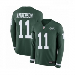 Mens Nike New York Jets 11 Robby Anderson Limited Green Therma Long Sleeve NFL Jersey Mens Nike New York Jets 11 Robby Anderson Limited Green Therma Long Sleeve NFL Jersey