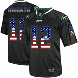 Mens Nike New York Jets 12 Joe Namath Elite Black USA Flag Fashion NFL Jersey Mens Nike New York Jets 12 Joe Namath Elite Black USA Flag Fashion NFL Jersey