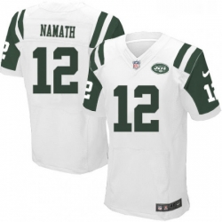 Mens Nike New York Jets 12 Joe Namath Elite White NFL Jersey Mens Nike New York Jets 12 Joe Namath Elite White NFL Jersey