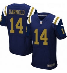 Mens Nike New York Jets 14 Sam Darnold Elite Navy Blue Alternate NFL Jersey